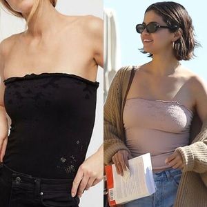 Free People Hold On Seamless Tube Top *ASO Selena Gomez* in Black